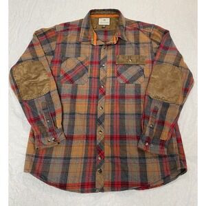Legendary Whitetails XLT Plaid Flannel Shirt Elbow Patch Hunting